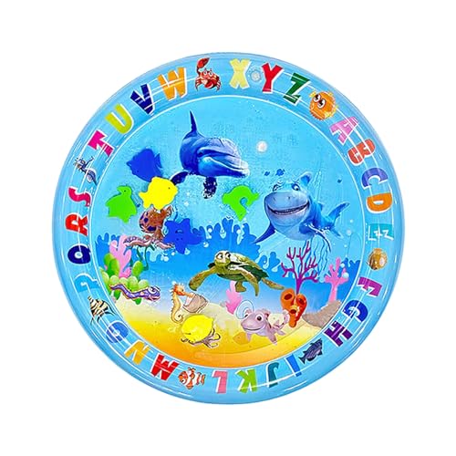 Wassermatte Katze-Aufblasbare wasserspielmatte für Katzen Aufblasbare Spielmatten Spielmatte befüllbar mit Wasser Verdickte Wasserspielmatte Feel Cool Komfort für Haustier (Blau C#2 65CM) von Yuiopmo