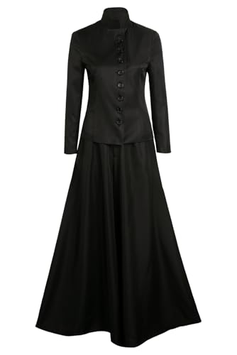 Yulefly Lydia Deetz Kostüm Schwarzes Kleid Cosplay Halloween Outfits Horrorfilme Anzug Karneval XL von Yulefly