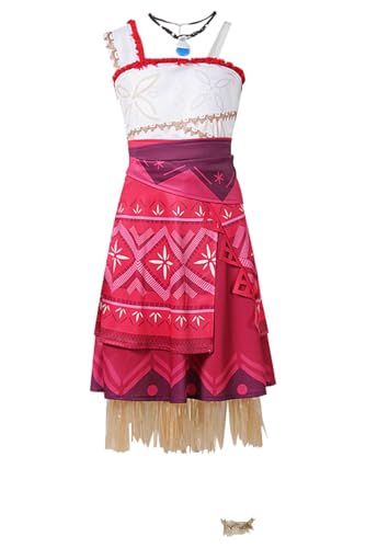 Yulefly Vaiana Kostüm Mädchen Outfits Cosplay Costume Little Minnow Anzug Halloween Karneval 120 von Yulefly