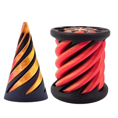 Impossible Cone, 3D-gedrucktes Rotierendes Spiralkegel-Zappelspielzeug, Spiralkegel-Zappelspielzeug, Der Unmögliche Kegel, Vortex-Faden-Illusion, Pyramiden-Durchgangsskulptur von Yulokdwi