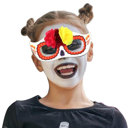 Yulokdwi Damen-Maskerade-Maske,Maskerade-Maske für Damen | Kreative Halloween-Gesichtsmaske - Maske dekoriert mit künstlichen Blumen und Totenkopf für Halloween, Tag der Toten von Yulokdwi