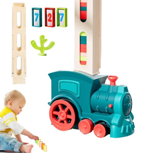 Yulokdwi Eisenbahn-Bausteine-Set, elektrisches Eisenbahn-Set für Kinder - Automatisches Legebausteine-Zugset,Elektrisches Zugspiel, Licht und Ton, kleines Zugspielzeug für Kinder von Yulokdwi