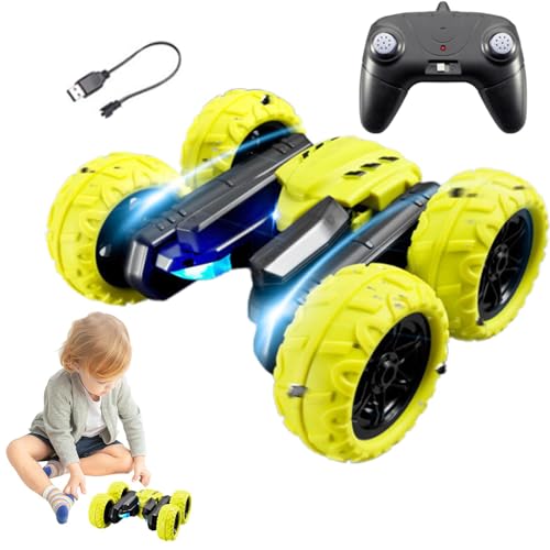 Yulokdwi Ferngesteuertes Auto, RC-Auto für Kinder - 360 Grad rollendes 4WD RC Stunt-Spielzeugauto mit Licht und Spray | 2,4 GHz wiederaufladbares Stunt-Auto-Spielzeug für Mädchen im Alter von 3–6 von Yulokdwi