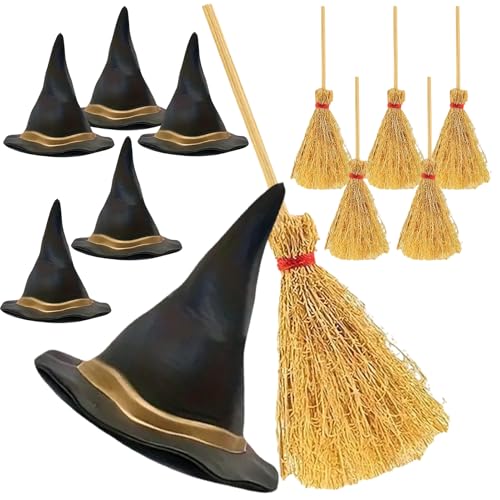 Yulokdwi Hexenhut - Kleine Schwarze Hexenhüte,Miniaturbesen Für Deko Kinder Erwachsene Babys Mädchen Kleinkinder Geburtstag Hochzeitsdekoration Yulokdwi Hexenhut - Kleine Schwarze Hexenhüte,Miniaturbesen Für Deko Kinder Erwachsene Babys Mädchen Kleinkinder Geburtstag Hochzeitsdekoration von Yulokdwi