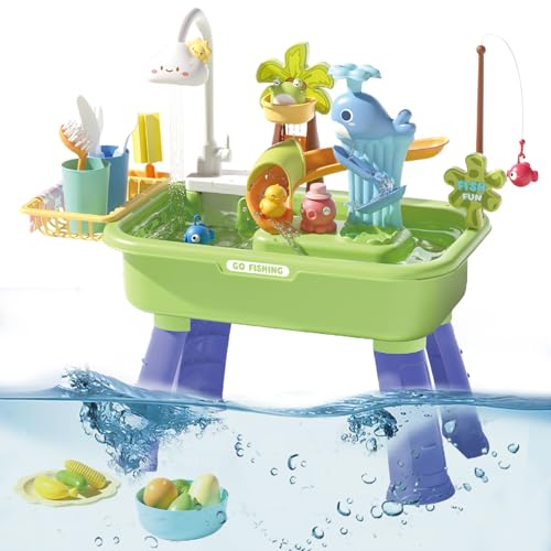 Yulokdwi Wasserspielplatz Für Kinder, Outdoor Sand- Und Wassertisch, Sinnesförderndes Lernspielzeug Mit Pumpe Für Zuhause Garten Förderung Der Hand-Augen-Koordination Spielspaß Draußen Yulokdwi Wasserspielplatz Für Kinder, Outdoor Sand- Und Wassertisch, Sinnesförderndes Lernspielzeug Mit Pumpe Für Zuhause Garten Förderung Der Hand-Augen-Koordination Spielspaß Draußen von Yulokdwi