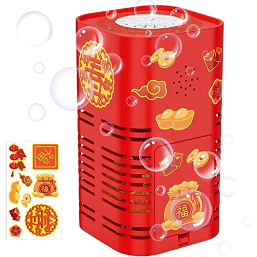 Tragbare Feuerwerk Seifenblasenmaschine,12 Löcher Automatischer Feuerwerk Bubble Makers mit LED-Lichter und Musik für Kinder, Elektrische Blasenmacher für Party, Hochzeit, Outdoor-Aktivitäten von YumSur