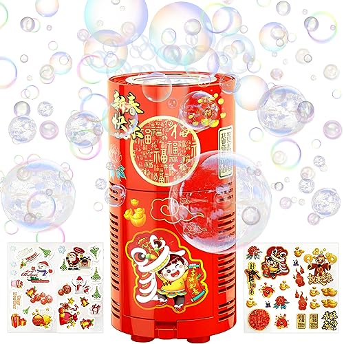 Tragbare Feuerwerk Seifenblasenmaschine,13 Löcher Automatischer Feuerwerk Bubble Makers mit LED-Lichter und Musik für Kinder, Elektrische Blasenmacher für Party, Hochzeit, Outdoor-Aktivitäten von YumSur