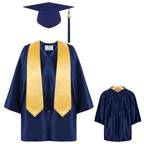 Yumneo Kinderabschlusskappe und Kleid Set – Kindergarten Abschlusskleid Cap Set mit 2025 Quaste | Uni Schulkleidung, Zeremonieanzug von Yumneo