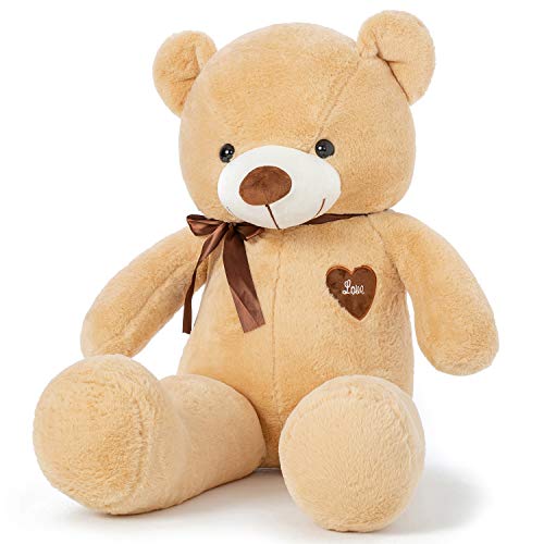 YunNasi Teddybär Groß Riesen Teddy Bär Plüschbär Kuschelbär 100cm/39 Inches Stofftier mit Bänder für Kinder und Freundin von YunNasi