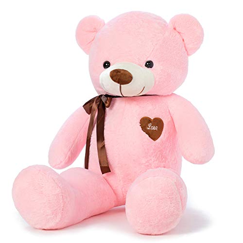 YunNasi Teddybär Groß Riesen Teddy Bär Plüschbär Kuschelbär 100cm/39 Inches Stofftier mit Bänder für Kinder und Freundin von YunNasi