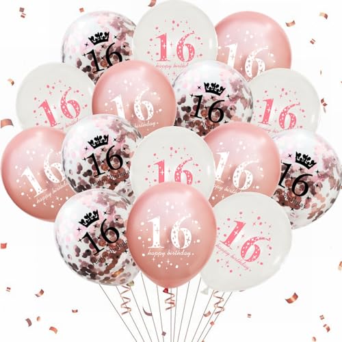 Yunchu Online 16. Geburtstag Luftballons Happy 16th Birthday Ballons Rose Gold 16. Geburtstag Dekoration 16 Jubiläum Geburtstagsparty Deko für Mädchen Jungen 16. Geburtstag Jubiläum Zubehör von Yunchu Online