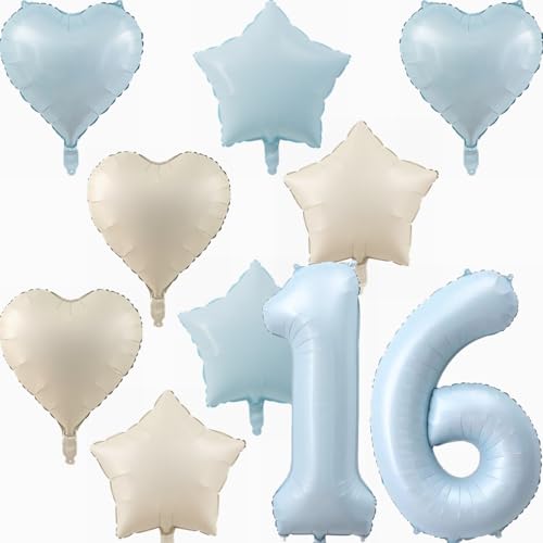 Yunchu Online 16. Geburtstagsdeko Jungen Mädche Blau Luftballons Deko Luftballons 16 Blau 40" Folienballon Zahl 16 Luftballon Geburtstag Zahl 16 Blau Jungen Deko für Mädchen 16. Geburtstag Party Deko von Yunchu Online