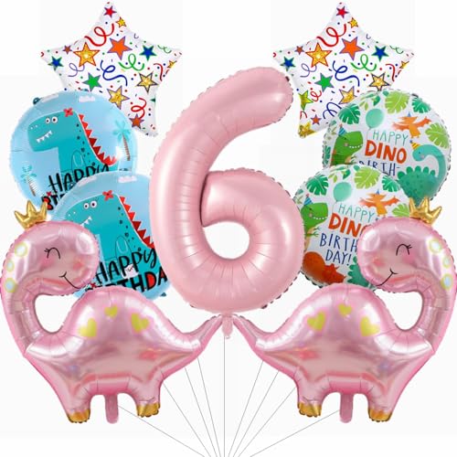 Yunchu Online Kindergeburtstag Dino Geburtstag Deko Dinosaurier Ballons Mädchen 6. Geburtstag Dekoration Dinosaurier Geburtstag Snummer für Dino Party Kindergeburtstag Deko Geburtstag von Yunchu Online