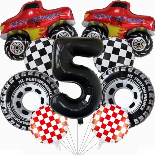 Yunchu Online Luftballon Auto Geburtstag Kit Monster Truck Cars Geburtstagsdeko Junge 5. Truck Geburtstag Dekoration Auto Thema Party Dekorationen für Monster Truck Rennen Auto Theme Party Supplies von Yunchu Online