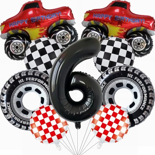 Yunchu Online Luftballon Auto Geburtstag Kit Monster Truck Cars Geburtstagsdeko Junge 6. Truck Geburtstag Dekoration Auto Thema Party Dekorationen für Monster Truck Rennen Auto Theme Party Supplies von Yunchu Online