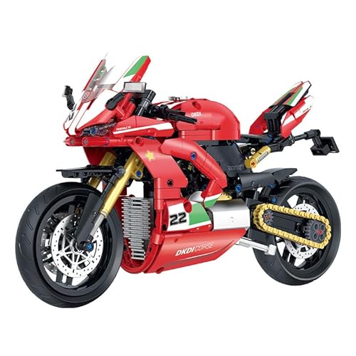 Yunigzmy Technik Motorrad Bausteine für DKDI-V2, 626 Klemmbausteine Motorrad Modellbausatz, MOC Supermotorrad Bausatz Geschenke Spielzeug für Erwachsene Kinder von Yunigzmy