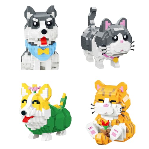 Yunigzmy Animal Corgi Micro Mini Bausteinset für Erwachsene, 819 Teiliges Hundebauset, Tiermodell Bausteinset (4 in 1) von Yunigzmy