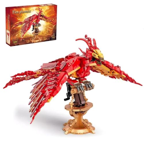 Yunigzmy Fire Phoenix Baustein-Set, 938 Teile STEM Magic Potter Phoenix Series Modellbaustein-Set, MOC Creative Bird Bausteine, kreative Spielzeuggeschenke für Erwachsene und Kinder von Yunigzmy