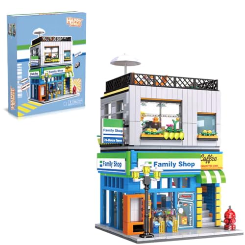 Yunigzmy Technik Architecture Modellbausatz, 1310 Teile Family Store Bausteinmodell, Klemmbausteine MOC Mini Bausatz Bauspielzeug, Nicht Kompatibel mit Großen Marken (Familienshop) von Yunigzmy