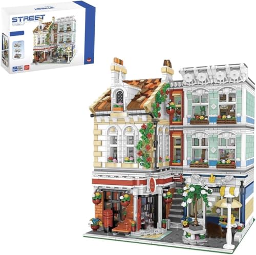 Yunigzmy Technik Architecture Modellbausatz, 3299 Teile Postamt am Brick Square Bausteinmodell, Klemmbausteine MOC Mini Bausatz Bauspielzeug, Nicht Kompatibel mit Großen Marken von Yunigzmy