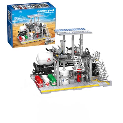 Yunigzmy Technik City Chemiefabrik Modellbausatz, 704 Teile Sparzentrum Bausteinmodell, Klemmbausteine MOC Mini Bausatz Bauspielzeug, Nicht Kompatibel mit Großen Marken von Yunigzmy