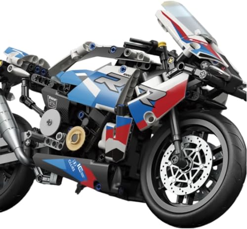 Yunigzmy Technik Motorrad Bausteine für BLK, 668 Klemmbausteine Motorrad Modellbausatz, MOC Supermotorrad Bausatz Geschenke Spielzeug für Erwachsene Kinder von Yunigzmy