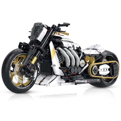 Yunigzmy Technik Motorrad Bausteine für Lambo, 2000 Klemmbausteine Motorrad Modellbausatz, MOC Supermotorrad Bausatz Geschenke Spielzeug für Erwachsene Kinder von Yunigzmy