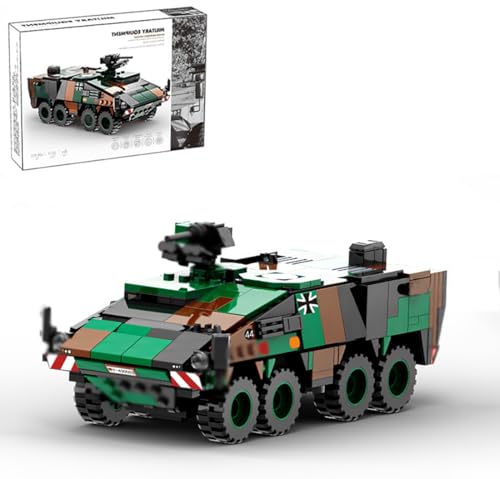 Yunigzmy Technik Panzer Modellbausatz, 438 Teile Militär Boxer Armored Vehicle Panzer-Bausteinmodell, Klemmbausteine MOC Tank Bausatz Bauspielzeug Nicht Kompatibel mit Großen Marken von Yunigzmy