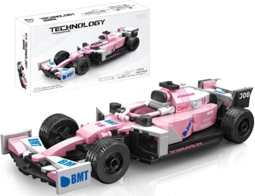 Yunigzmy Technik Sportwagen Bausteine für Ferrari F1, 238 Klemmbausteine Sportwagen Modellbausatz, MOC Supersportwagen Bausatz, Geschenke Spielzeug für Erwachsene Kinder (Rosa) von Yunigzmy