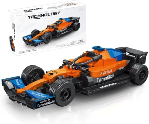 Yunigzmy Technik Sportwagen Bausteine für Ferrari F1, 238 Klemmbausteine Sportwagen Modellbausatz, MOC Supersportwagen Bausatz, Geschenke Spielzeug für Erwachsene Kinder (orange Farbe) von Yunigzmy