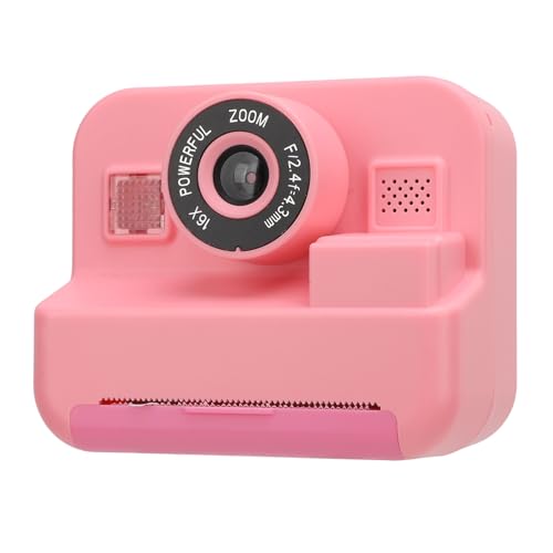 Kamera-Sofortdruck, 2,4-Zoll-IPS-Bildschirm 1080P-Videokamera ABS für Reisen (PINK) von Yunseity