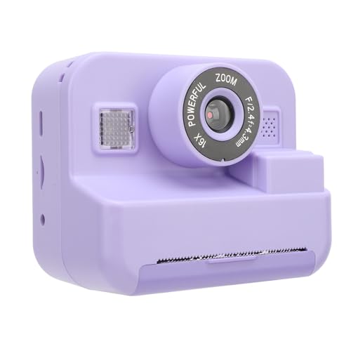 Kamera-Sofortdruck, 2,4-Zoll-IPS-Bildschirm 1080P-Videokamera ABS für Reisen (Purple) von Yunseity