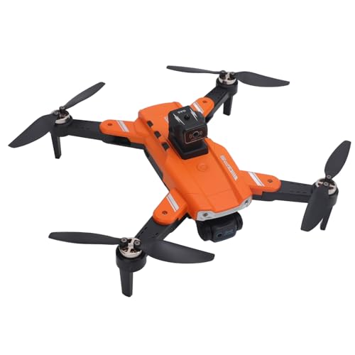 Yunseity Ferngesteuerter Quadrocopter, 3000 MAh, Mehrere Aufnahmemodi, RC-Drohne, Geräuscharmer 8K-Kamera, Bürstenloser Motor für Mehr Als 14 Jahre, für Erwachsene (ORANGE) von Yunseity