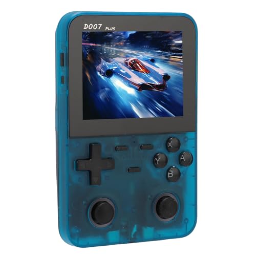 Yunseity Retro-Spielekonsole, Gekreuzte Richtungstaste, 2500 MAh Li-Akku, Handheld-Spielekonsole für Tägliche Unterhaltung (Transparentes Blau) von Yunseity