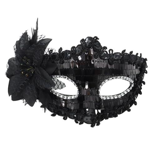 Yunyahe Venezianische Maske Damen, Maskenball Masquerade Mask, Maskerade Maske Karneval Kostüm Damen, Dress Up Federmaske Rabenmaske für Karneval Fasching Halloween Cosplay Kostüm Zubehör von Yunyahe