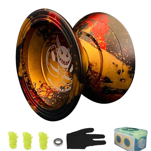 Profi Yoyo für Kinder und Erwachsene, A1 JoJo aus Aluminiumlegierung, Professionelles Yo-Yo für Anfänger und Mittlerer Spieler (Gold) von Yunzkuk