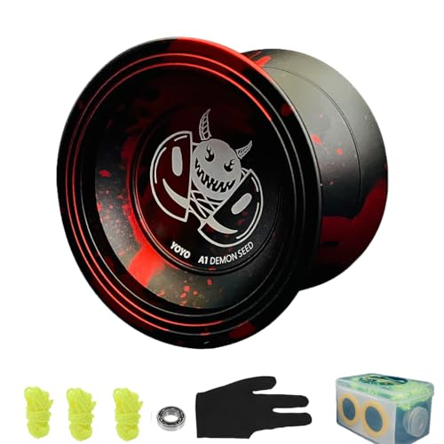 Profi Yoyo für Kinder und Erwachsene, A1 JoJo aus Aluminiumlegierung, Professionelles Yo-Yo für Anfänger und Mittlerer Spieler (Red) von Yunzkuk