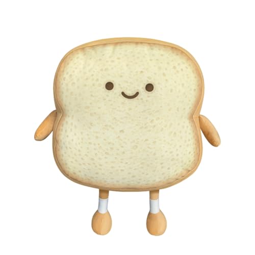 Yuqilin 18×18×6 cm Toast Kuscheltier, Kurzer Plüsch Brot Plüschtier, Klein Kawaii Plush, Smiley-Gesicht Kuscheltier, für Geschenke an Kinder, Freunde, Haustiere von Yuqilin