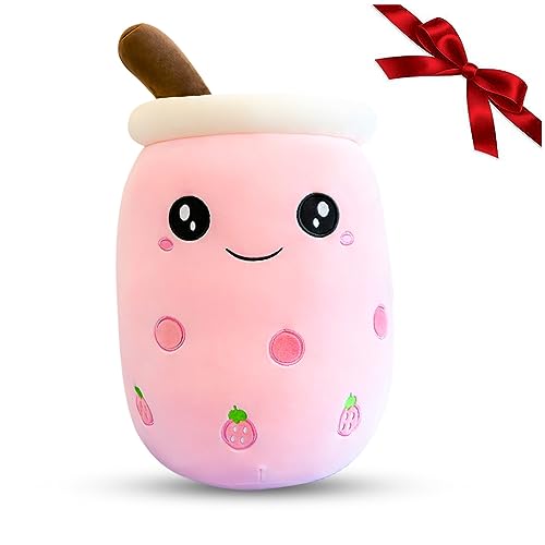 Yuragim Bubble Tea Kuscheltier, 35 cm Kawaii Bubble Tea Valentinstag Plüschtier, Plüschpuppe Weiche Kuscheltier Stofftier Spielzeug Kissen Geschenk für Freundin Kinder Mädchen Geburtstag Valentinstag von Yuragim