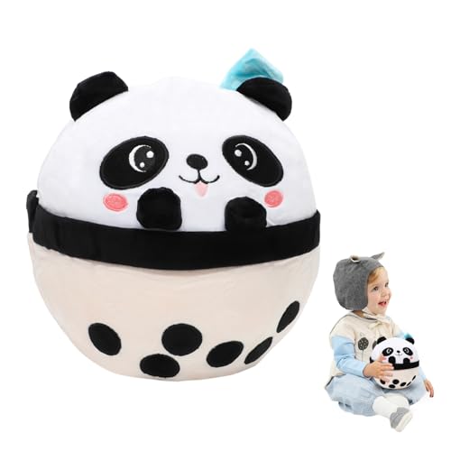 Yuragim Panda Kuscheltier, Bubble Tea Panda-Plüsch, Süße Panda Plüschtier Weiches Pandabär-Kissen Niedliche Boba Plüsch Panda Kissen Spielzeug Geschenk zum Valentinstag für frauen frau freundin, 25 cm von Yuragim