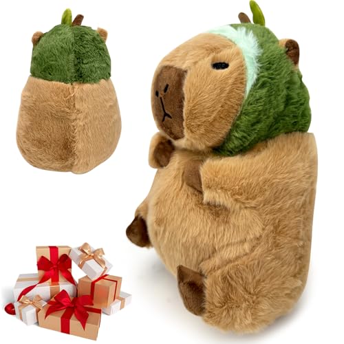 Yuragim Plüschtier Capybara Kuscheltier mit Avocado, 30cm Stofftier Kawaii Capybara Plüsch Kissen Spielzeug,Capybara Plüschtier Weiche Stofftier Plüsch Puppe Geschenke für Kinder Mädchen, Home Deko von Yuragim