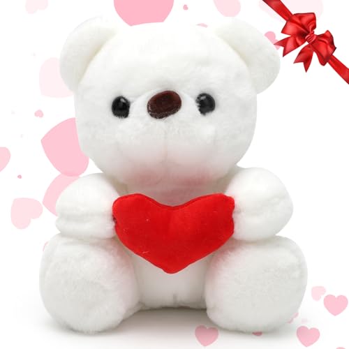 Yuragim Teddybär für Freundin, 23cm Teddy Plüschbär mit Herz Plüsch-Bär Stofftier Teddy Plüschtier Kuscheltier Teddybär Plüschteddy Kuscheltier Schmusetier Valentinstag Geburtstag Geschenke für Frauen von Yuragim