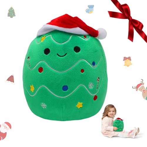 Yuragim Weihnachten Plüschtier, 25 cm Weihnachtsbaum Kuscheltier, Kawaii Plüsch Kuscheltier, Stofftier Weihnachtsbaum, Sofa Dekoration Weihnachten Neujahr Geburtstag Geschenk für Kinder Jungen Mädchen von Yuragim