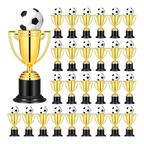 Yurhuit 10 Stück -Trophäen mit -Fußball, Goldene Trophäe für Partygeschenke, Requisiten, Belohnungen von Yurhuit