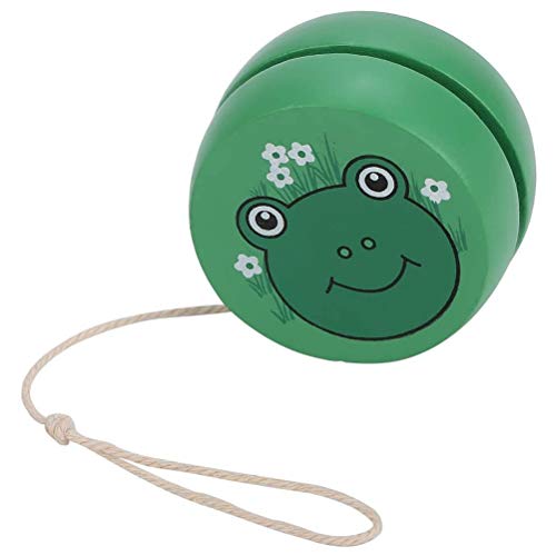 Yusat Holz-Yo-Yo-Spielzeug, Cartoon-Tier-Yo-Yo-Bälle, Früherziehung, Lehrspielzeug für Kinder, Anfänger (Grün) von Yusat