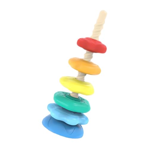 Regenbogen-Stapelringe Kleinkindspielzeug,Regenbogen-Stapelspielzeug - Kinder Ringe Stacker Lernspielzeug,Farbiges Regenbogen-Design, Stapelspielzeug für die Gehirnentwicklung für Kinder, Kleinkinder, von Yusheng