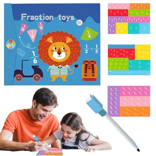 Yusheng Regenbogen-Fliesen-Set, magnetische Fraktionsfliesen - Klassenzimmer-Lernset mit realistischem Design | Interaktive Bildungsressourcen, Regenbogen-Fliesen-Set für Kinder, und Mädchen von Yusheng