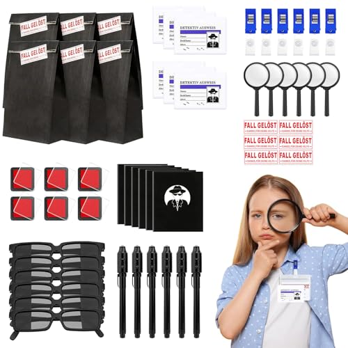 Detektiv Set Kinder, 48 STK Detektiv Kindergeburtstag Mitgebsel, Geheimstift mit UV Licht Kinder, Detektive Spielzeug Kindergeburtstag Geschenke für Jungen Mädchen, Detektivisches Rollenspiel Detektiv Set Kinder, 48 STK Detektiv Kindergeburtstag Mitgebsel, Geheimstift mit UV Licht Kinder, Detektive Spielzeug Kindergeburtstag Geschenke für Jungen Mädchen, Detektivisches Rollenspiel von YushengTai