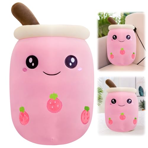 YushengTai Bubble Tea Kuscheltier,25CM Fruchtmilchteepuppe Squishmallow Bubble Tea,Bubble Tea Kissen Kawaii Plush,Bubble tea Squishmallow Kinderspielzeug,Geschenke,Plüschpuppen von YushengTai