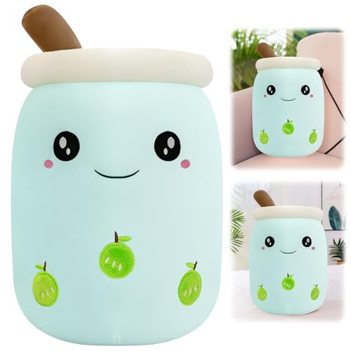 YushengTai Bubble Tea Kuscheltier,25CM Grüne Milchtee Puppe Squishmallow Bubble Tea,Bubble Tea Kissen,Kawaii Plush,Bubble Tea Squishmallow als Kinderspielzeug,Geschenke,Plüschpuppen von YushengTai